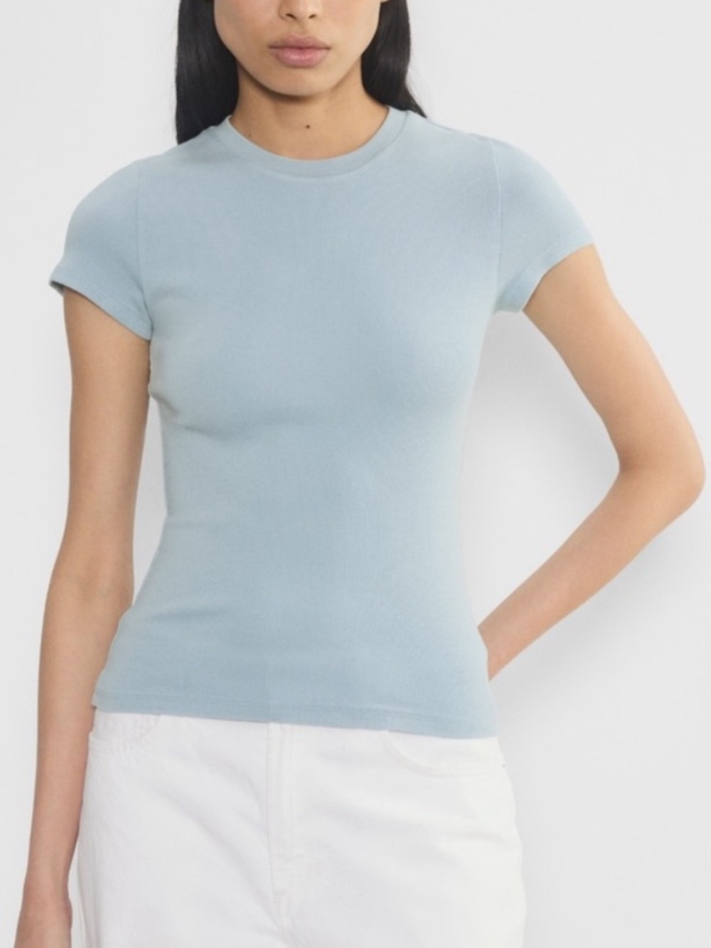 Aritzia Homestretch Ribbed Crewneck Tee, Size XS